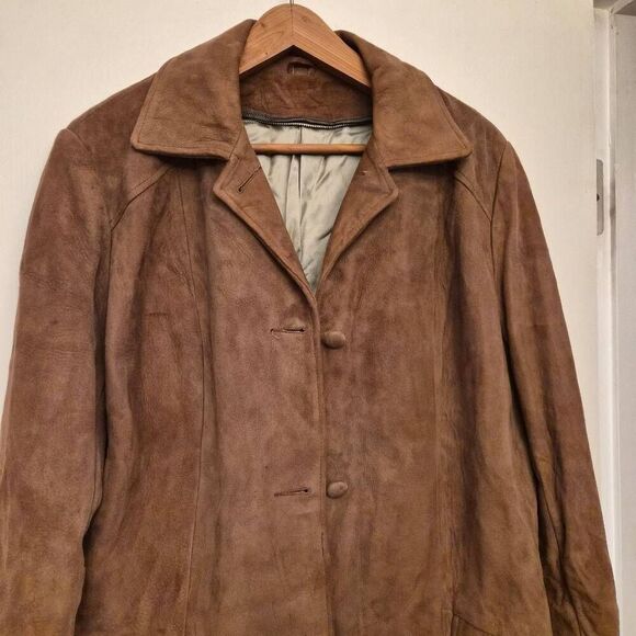 Vintage Brown Learher Button Up Jacket: Super-soft, beautiful, Classic Essential - Picture 3 of 7